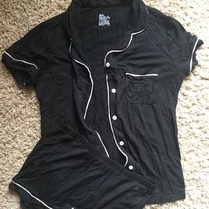 Black and pink pajama set